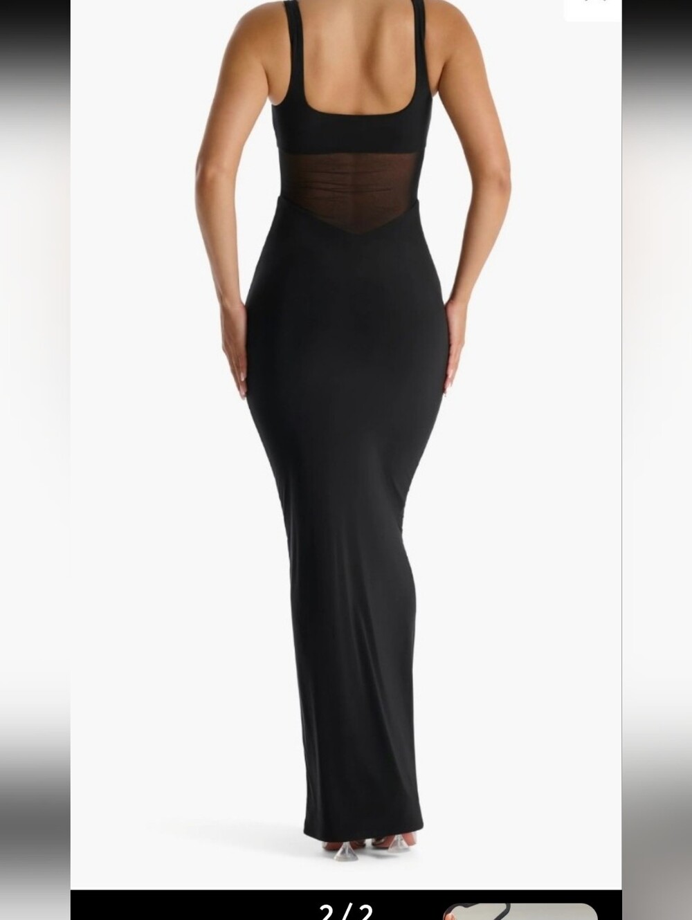 Naked Wardrobe The Smokeshow Black Mesh Maxi Dress L NWOT